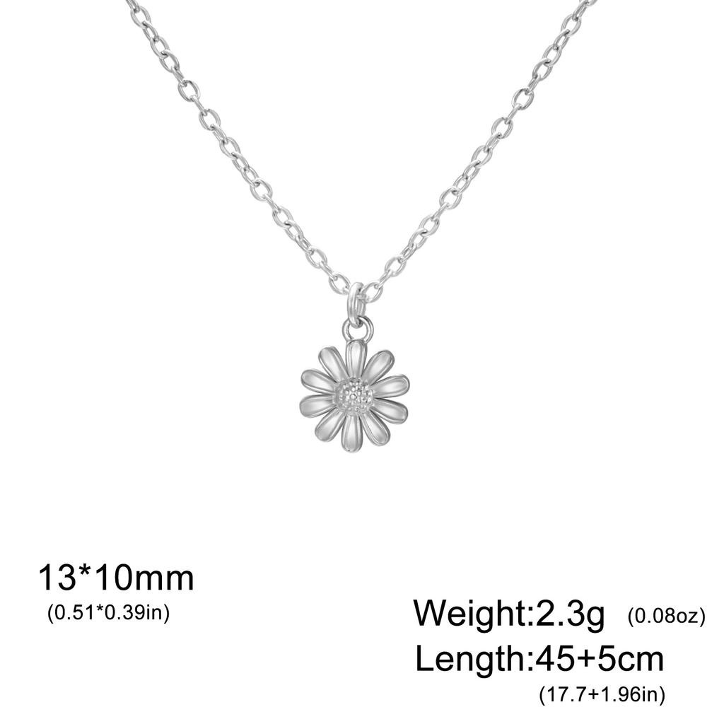 Daisy Sunflower Pendant Necklace Floral Jewelry Gift For Women And Girls
