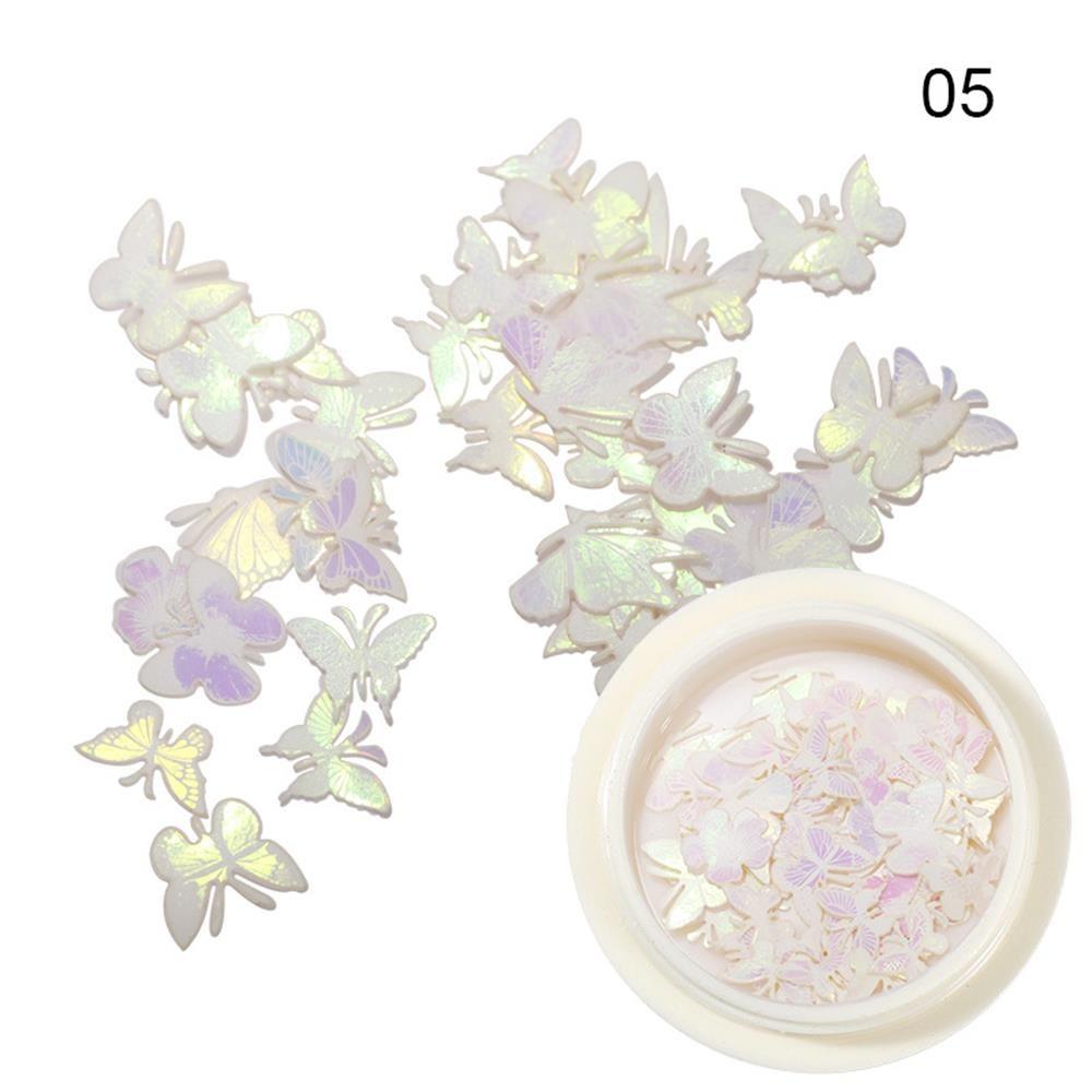 

Daisy Flowers Designs Butterfly Pattern Nail Art Sequins Holographic Nail Paillettes Ultrathin 05