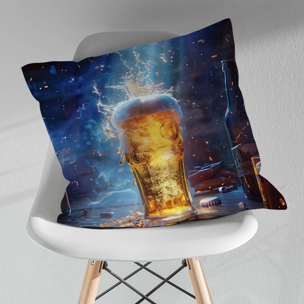 Drinks Beer Alcohol Art pillow over living room sofa cushion cover home decoration bedroom room bed pillow cover