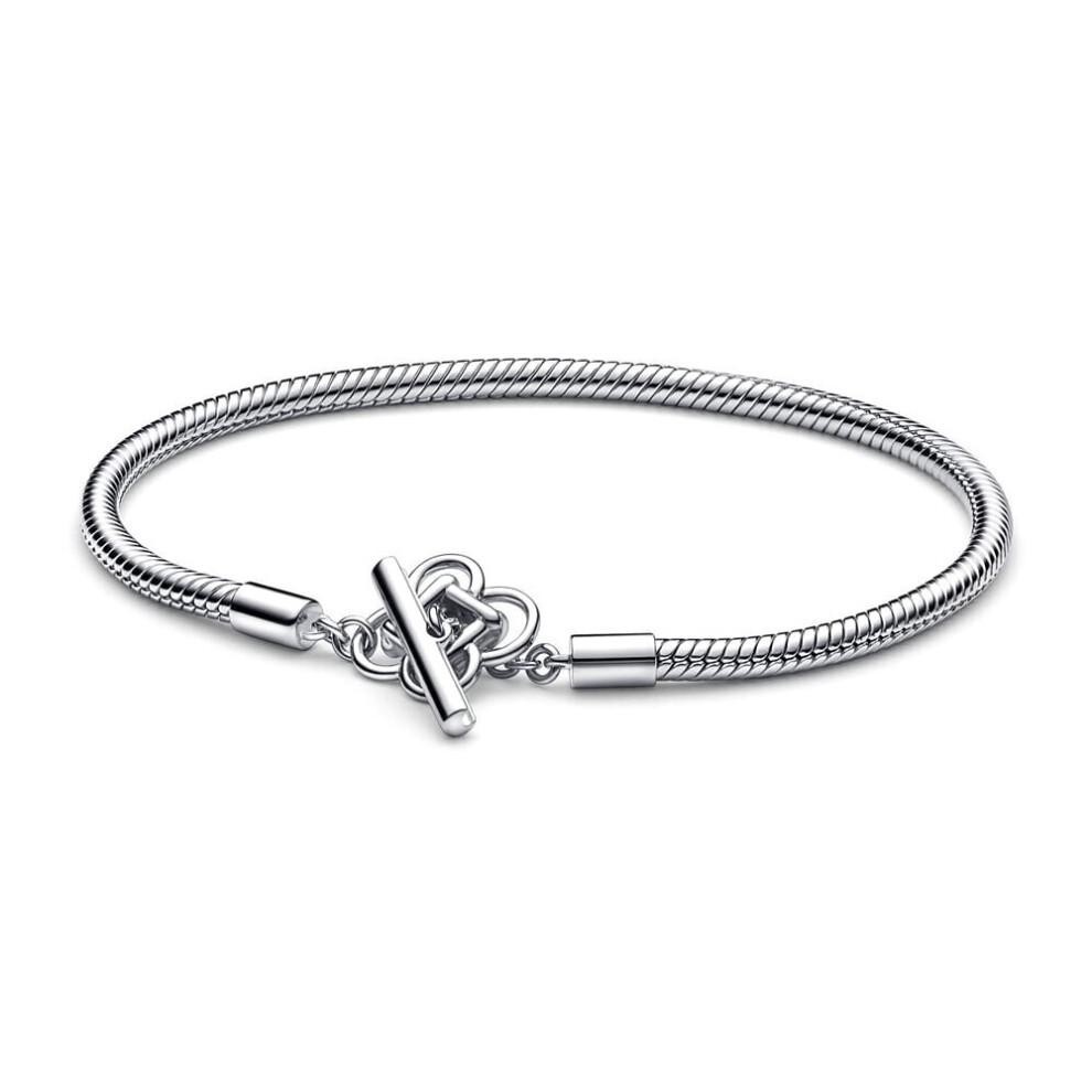 925 Sterling Silver Asymmetric Star T-bar Snake Chain Bracelet Fit Women Bead Charm Jewelry