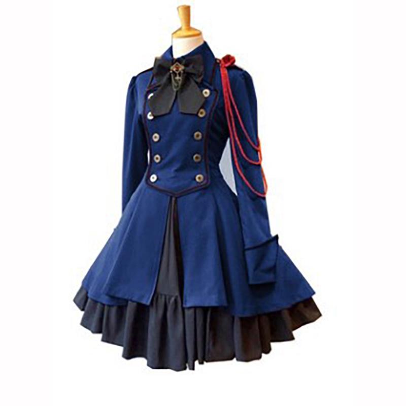Renaissance Retro Bow Long Sleeve Ruffle Cosplay Dress