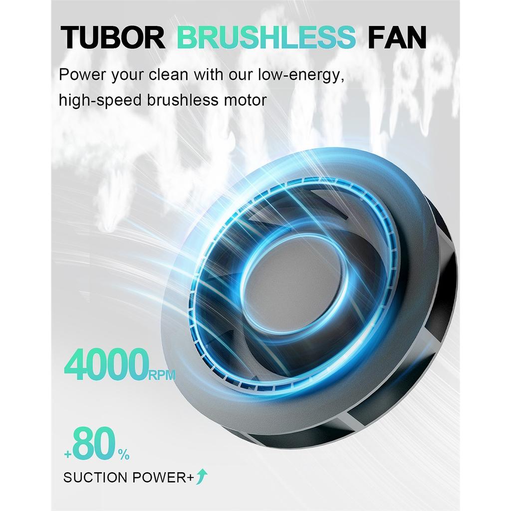 Turbine Brushless Nail Dust Remover Strong Suction 48W Nail Vacuum Cleaner for Manicure with Removable Filter Speed Adjustable