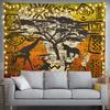 Bohemian Boho Safari Jungle Tapestry Wall Hanging Decor Art Print Ethnic Tribal Animals Mural for Living Room Home Accent