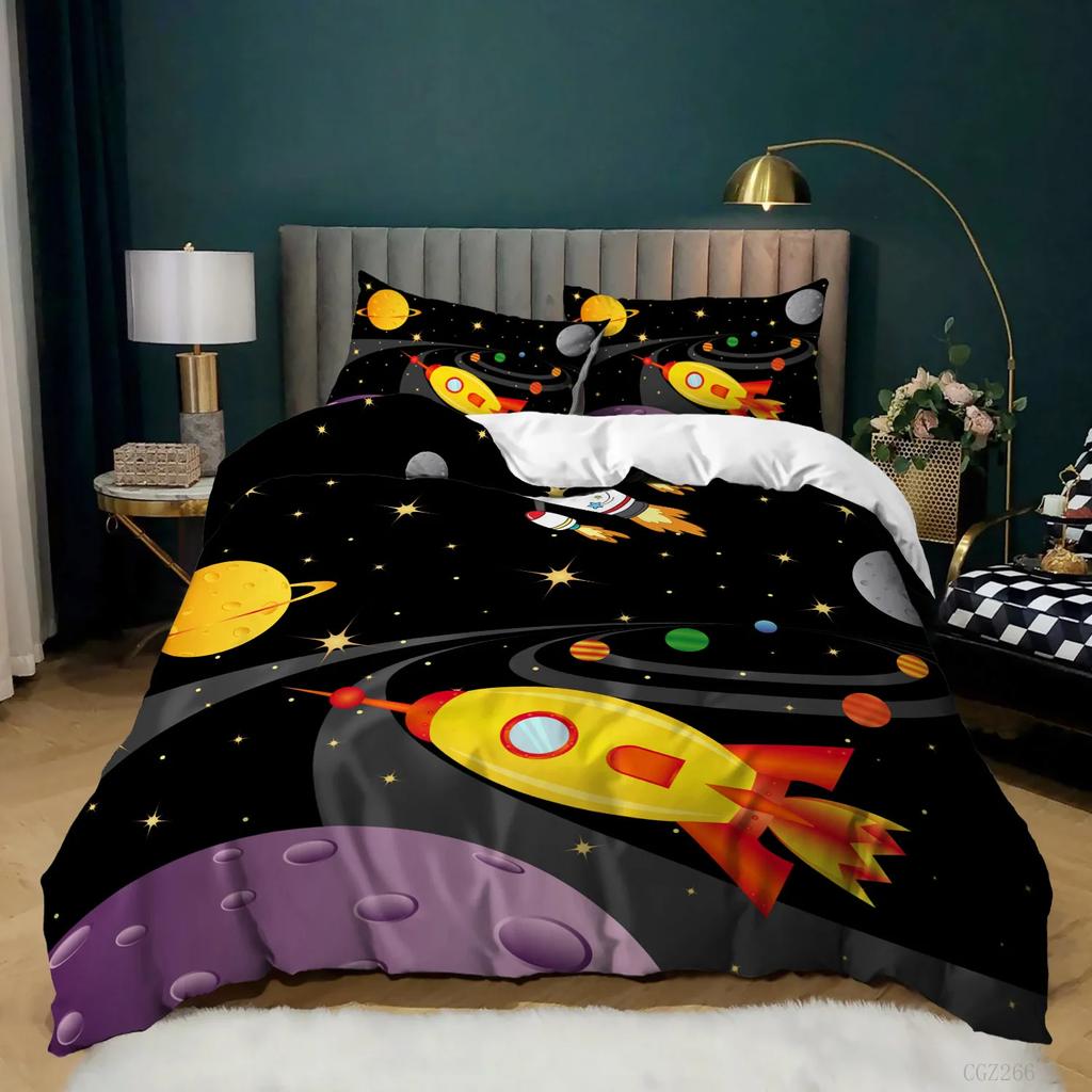 Galaxy Space Bedding Collections Kids FullQueenKing Size Blue Universe Adventure Stars Duvet Cover Collections For Boys Girls Teens Bedroom