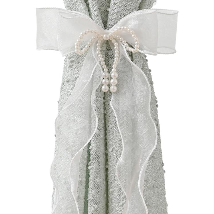 

Decorative Bowknot Curtain Holdbacks Durable Polyester Fabric 80cm Length For Bedroom Dining Room Wedding Party Setups білий