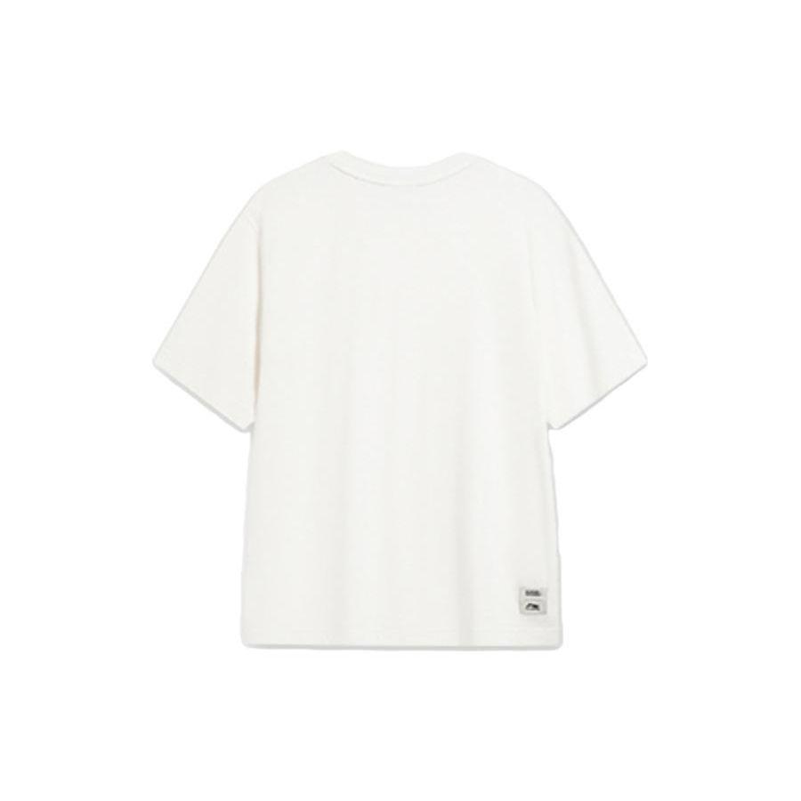 Li Ning Sports Lifestyle Series Label Casual Straight Cut Short Sleeve T-Shirt Men Tops Off-White ATST809-1