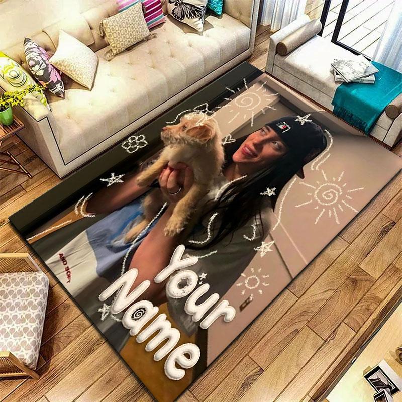 Billie Eilish Custom Name Carpet Rug for Living Room Bedroom Home Sofa Decoration,Kids Play Non-slip Floor Mat