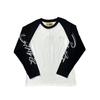 Skull Island Unisex Color Block Letter Print Raglan Long Sleeve T-shirt