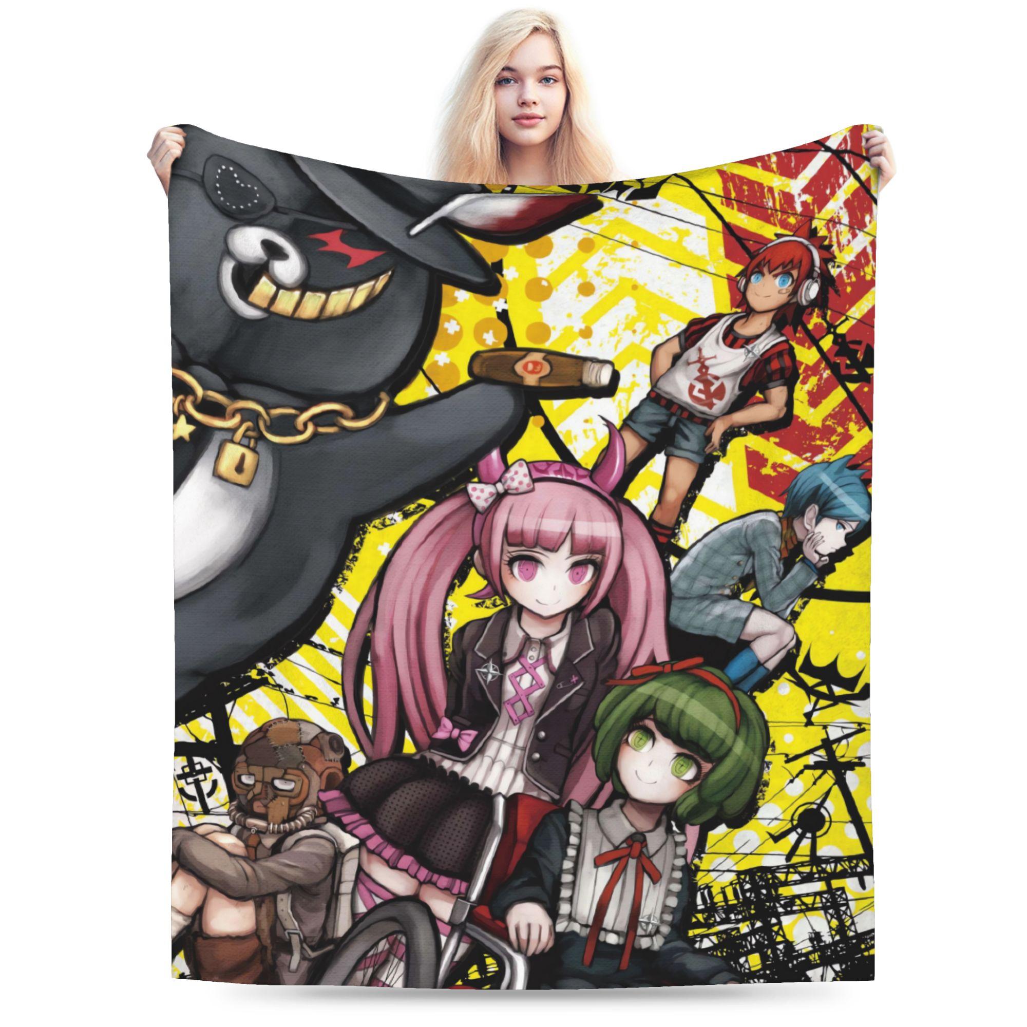 Jessica Chen Unisex Anime Danganronpa Kawaii Blanket Soft Warm Street Trend Plush Throw Blanket For Girls Boys Couch Bed Flannel Bedspread Bed Cover