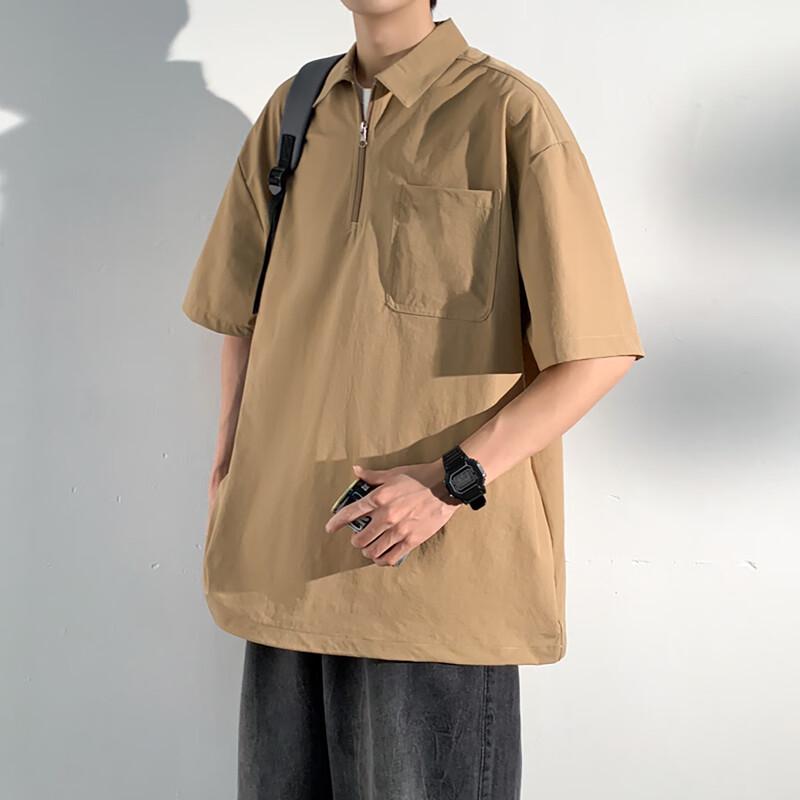 Men's Summer Lightweight Half-Zip Polo T-Shirt