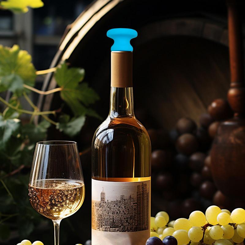Silicone Wine Seal Stopper Wine Bottle Sealed Cover Caps Food-Grade Gadgets for Bar Soda Liquor Champagne Household Kitchen