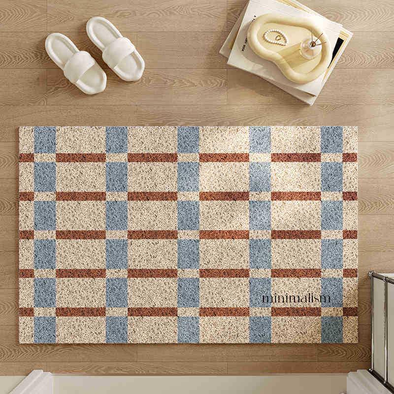 

Шелковый кольцевой сетчатый грязеотталкивающий противоскользящий входной коврик - Легко чистить, резать и износостойкий для домов. 40x60cm