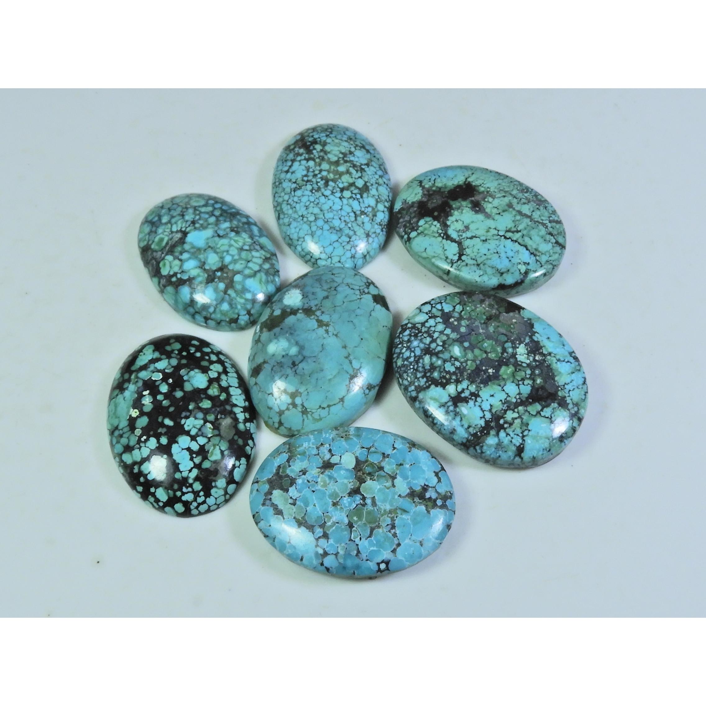 

160 карат. Натуральная тибетская бирюза овальный кабошон россыпной драгоценный камень лот 07 шт. C-198