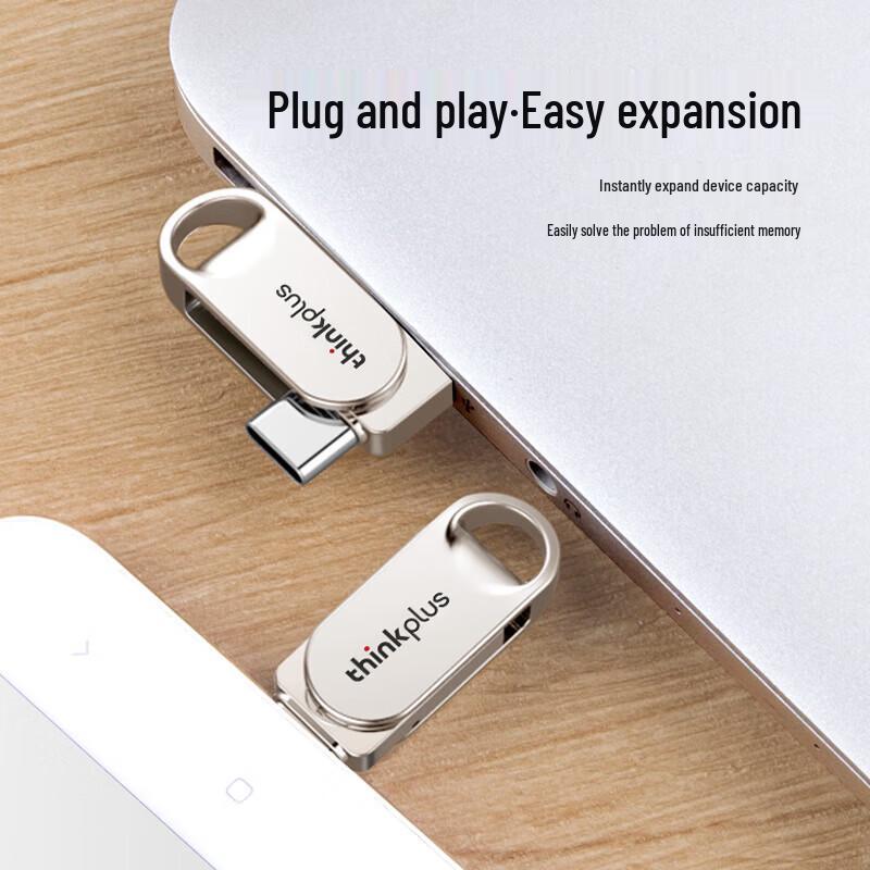 Металлический USB 3.0/Type-C флеш-накопитель Lenovo ThinkPlus TYCU301 с двумя портами 32GB