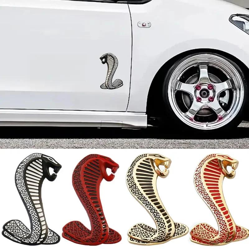 Automotive General Cobra 3D Sticker Car Modification Personalized Metal Tail Logo Covering Scratches Accessories