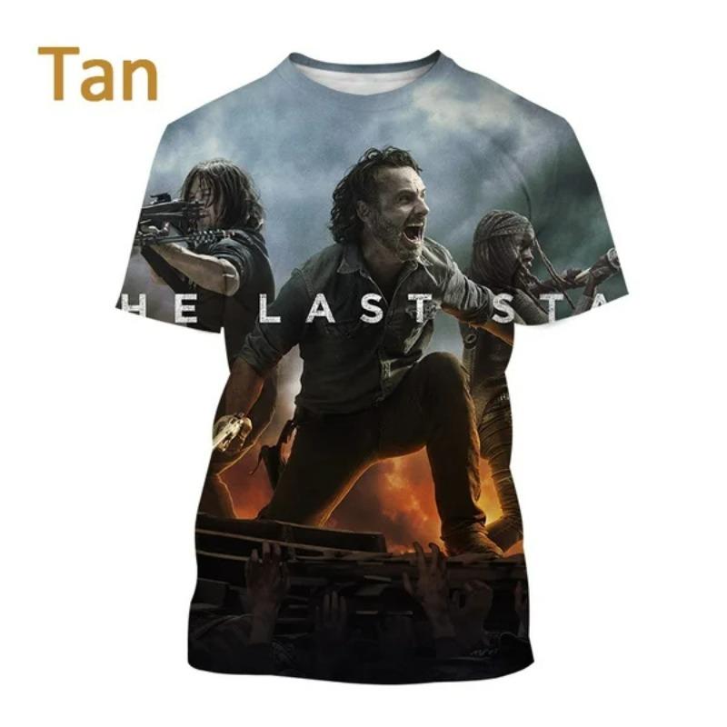 Popular TV Series The Walking Dead 3D Printed T-shirt Summer Men's Clothing Short Sleeve Tops Fashion Horror Oversized Tee Shirt