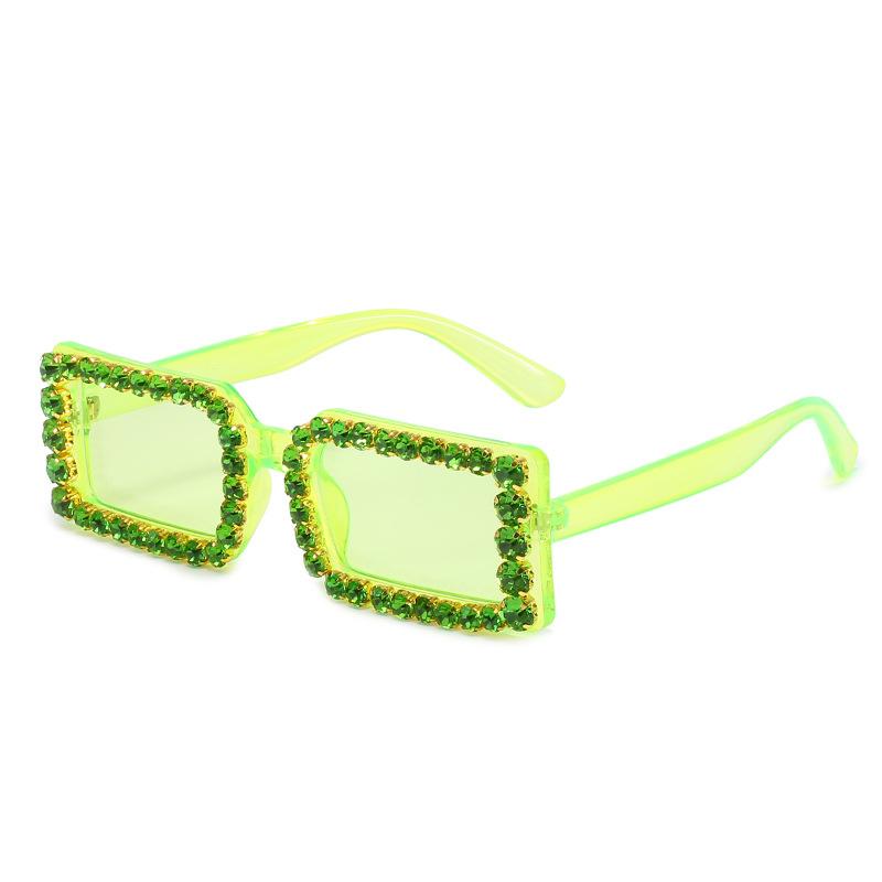 Square Sunglasses, Personalized Diamond-Set Square Glasses, Jelly-Colored Diamond Sunglasses For Women