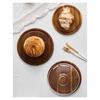 Cake Display Server Tablet Stand with Dome Plate Glass Dessert Wood Serving Shell for