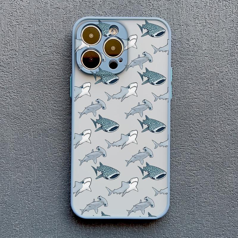 

Ocean Whale Shark Group Swimming Phone Case For iPhone 16 15 14 Pro Max Plus 11 12 13 Mini Pro Max 7 8 Plus X XR XS SE2 Fundas iphone 13Mini