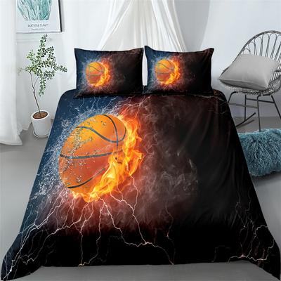 Juego de ropa de cama con diseño de baloncesto en 3D, tamaño king, queen, doble, matrimonial, individual, funda de edredón y funda de almohada, juego de ropa de cama.