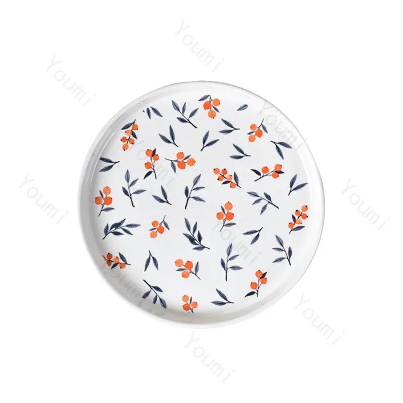 Retro Small Flowers Ceramic Plate Light Luxury Hotel Restaurant Steak Pasta Plates Exquisite Home Delicious Dishes Soup Bowl