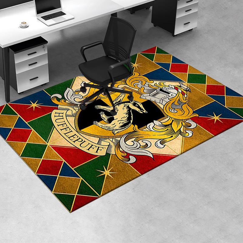 

Hufflepuff Crest Poster - Hogwarts House Decor Office Mat Home Decor Office Desk Chair Rugs Chair Carpet for office Chair Mat Gift For Hallo 60cm by 90cm