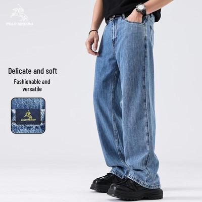 Jeans décontractés POLOMEISDO pour homme, coupe ample, jambe droite