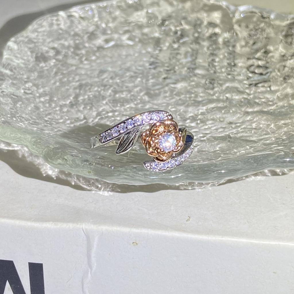 Zircon Gift Gold Ring Female Rose Sub Jewelry Electroplating