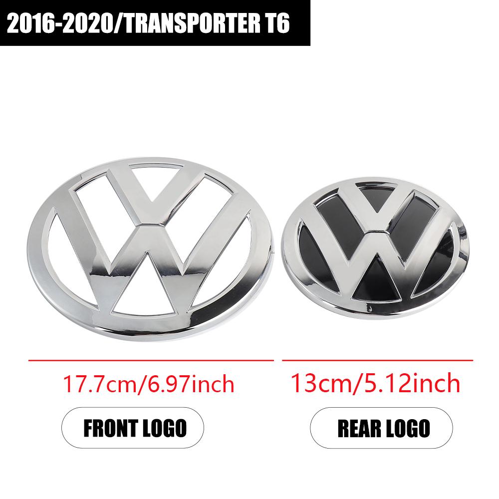 ZCKOT1 1/2pcs For Volkswagen VW Transporter T6 2016 2017 2018 2019 2020 Car ABS Logo Front Hood Badge Rear Trunk Sticker Decoration