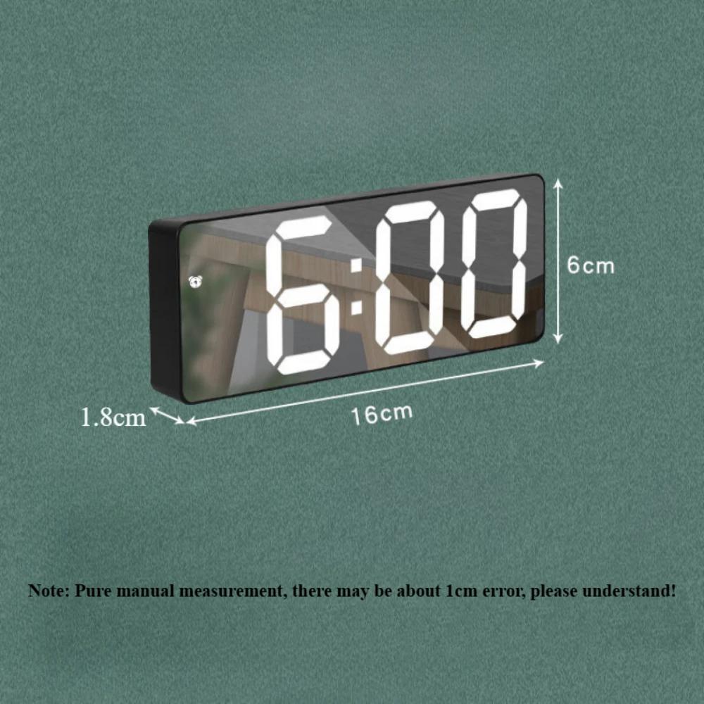 LED Digital Electronic Clock Backlit Large Digital Alarm Clock Temperature Calendar Bedside Table Lamp Night Light Home Decor