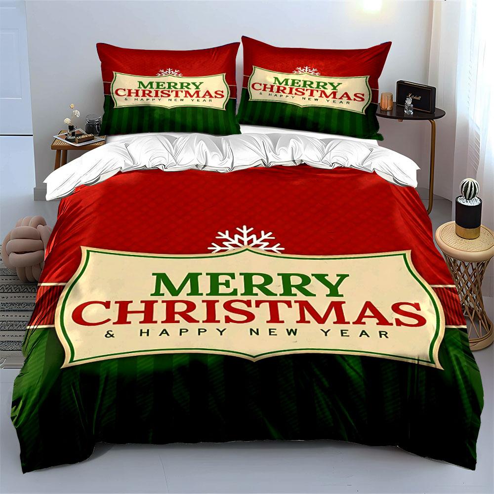 Merry Christmas Bedding Set Bedding Duvet Cover Set Duvet Cover Pillowcases (1 * Duvet Cover 2 * Pillowcases, without duvet insert)