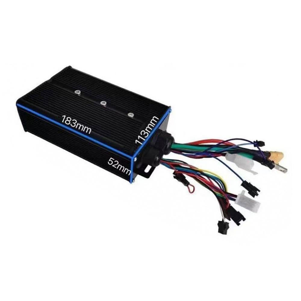 3000W Electric Bike Brushless Motor Controller 48V-72V 60A/80A Dual-Mode 18-Tube Sine Wave DC Motor Brushless Controller Black 60A