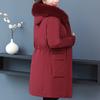 Real Fur Collar Middle Age Women's Puffer Jackets Winter Vintage Parkas Hooded Liner Detachable Plus Size Thick Warm Long Down Coats Woman Outerwears