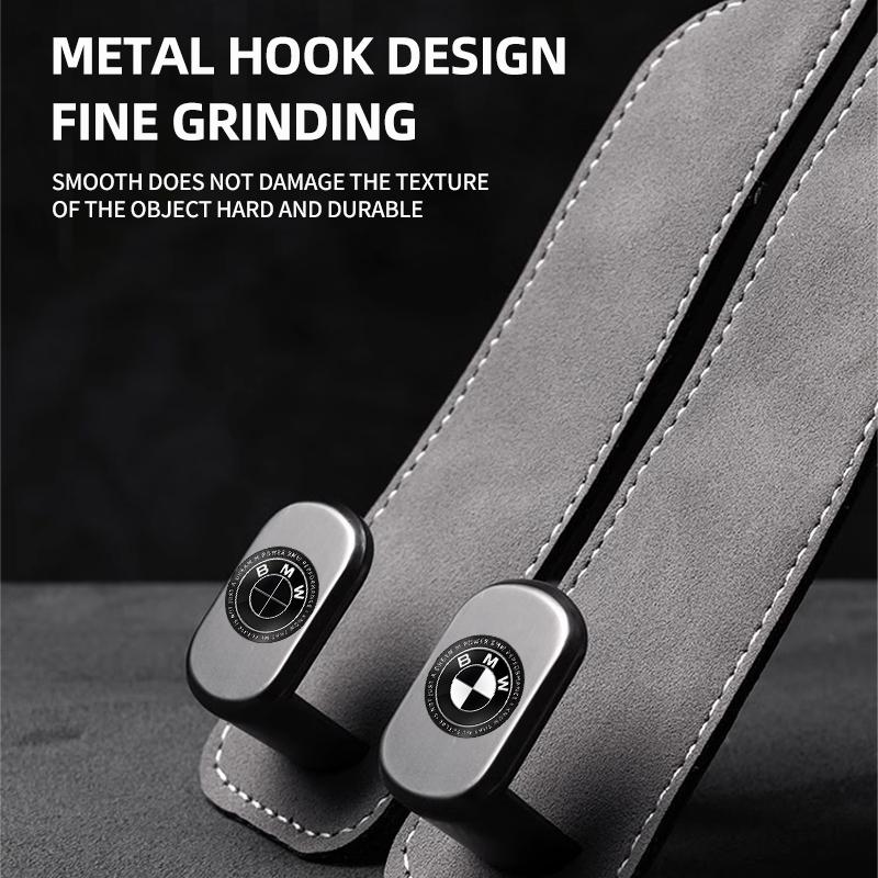 Quality 2 in 1 Car Headrest Hook Premium Suede Rear Seat Hanging Dual Hook For BMW F20 F21 F22 F23 F30 F31 F32 F33 F44 F45 E46