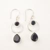 Natural Black Onyx Gemstone 925 Sterling Silver Jewelry Handmade Earrings 2.0" EE-140-7