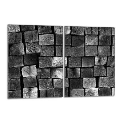Pannello protettivo in vetro per piano cottura 2x40x52 Legno