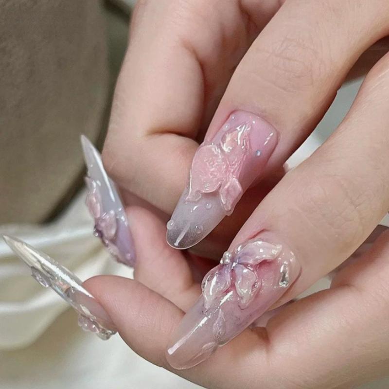 Flexible Silicone Nail Art Mold Lily Flower 3D  Template Reusable DIY Manicure Decoration for Nail Salon Use