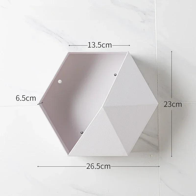 Nordic Style Wooden Decor Wall Mount Hexagonal Frame Books Toys Flower Pot Storage Shelf Holder Figurines Display Crafts Shelves