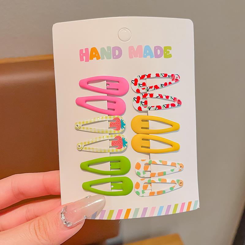 6/12pcs Children Sweet Cute Colorful Water Drop Hair Side Clips Baby Girls Sweet Alloy Barrettes Hairpins Kids Hair Accessories