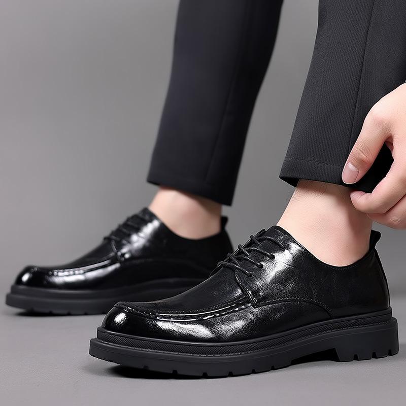 New Men Business Casual Leather Shoes Soft Sole Soft Leather Beanie Shoes Trendy Men Shoes Fashion Driving Shoes Shoes