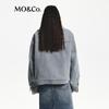 MO&Co. Women's Lamb Wool Collar Padded Denim Jacket