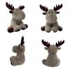 Christmas 12 Inch Antlers Can Bend Brown Reindeer Plush Toys Holiday Gifts