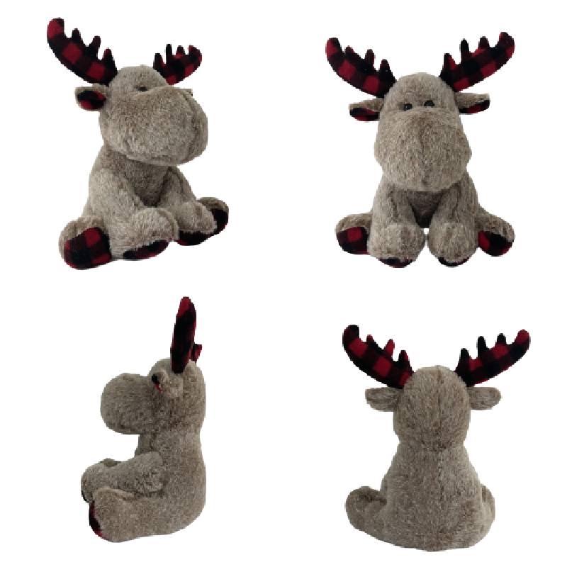 Christmas 12 Inch Antlers Can Bend Brown Reindeer Plush Toys Holiday Gifts