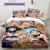 Anime Pirate Adventure Pattern Bedding Quilt Set Quilt Cover Pillowcase Home Decoration Birthday Gift (1 * Duvet Cover + 2 * Pillowcase, Without Core)