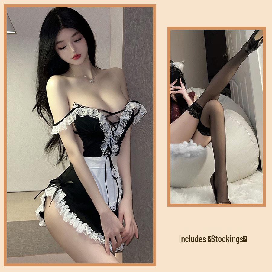 Passionate Maid Role Play Lace Lingerie Set
