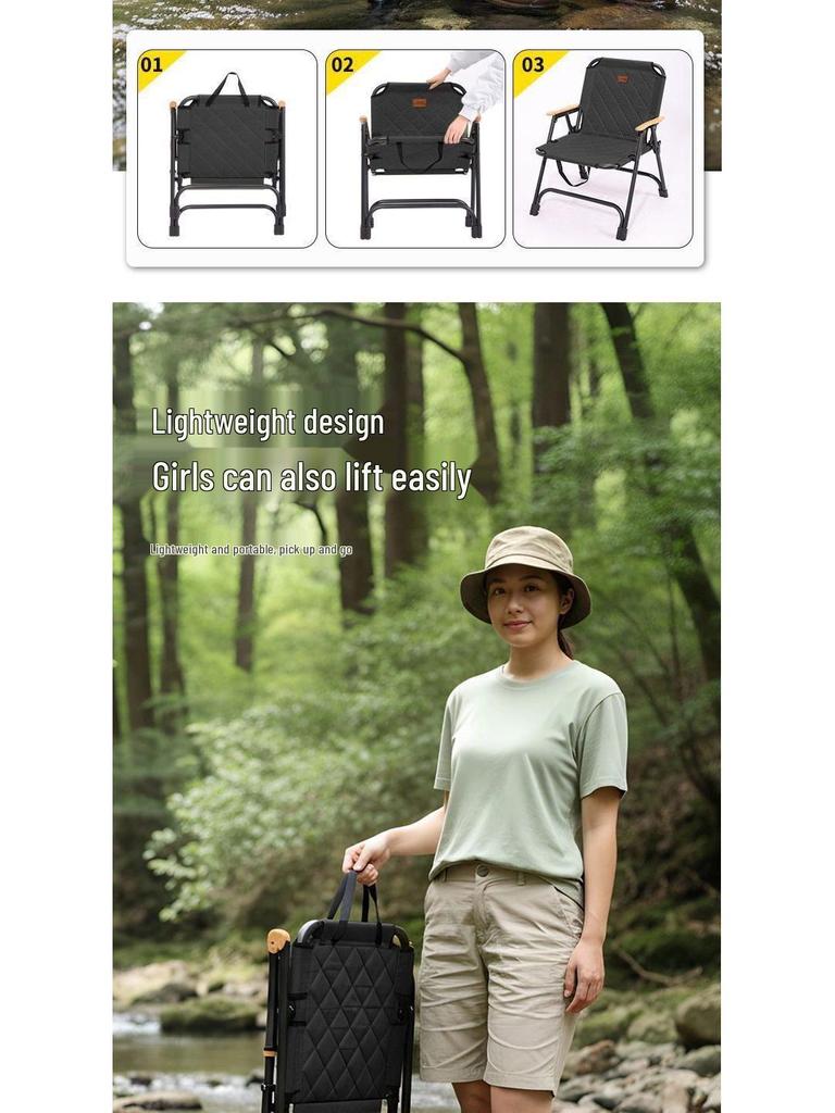 Portable Outdoor Carbon Steel Folding Chair for Picnic, Beach, Fishing, and Leisure
