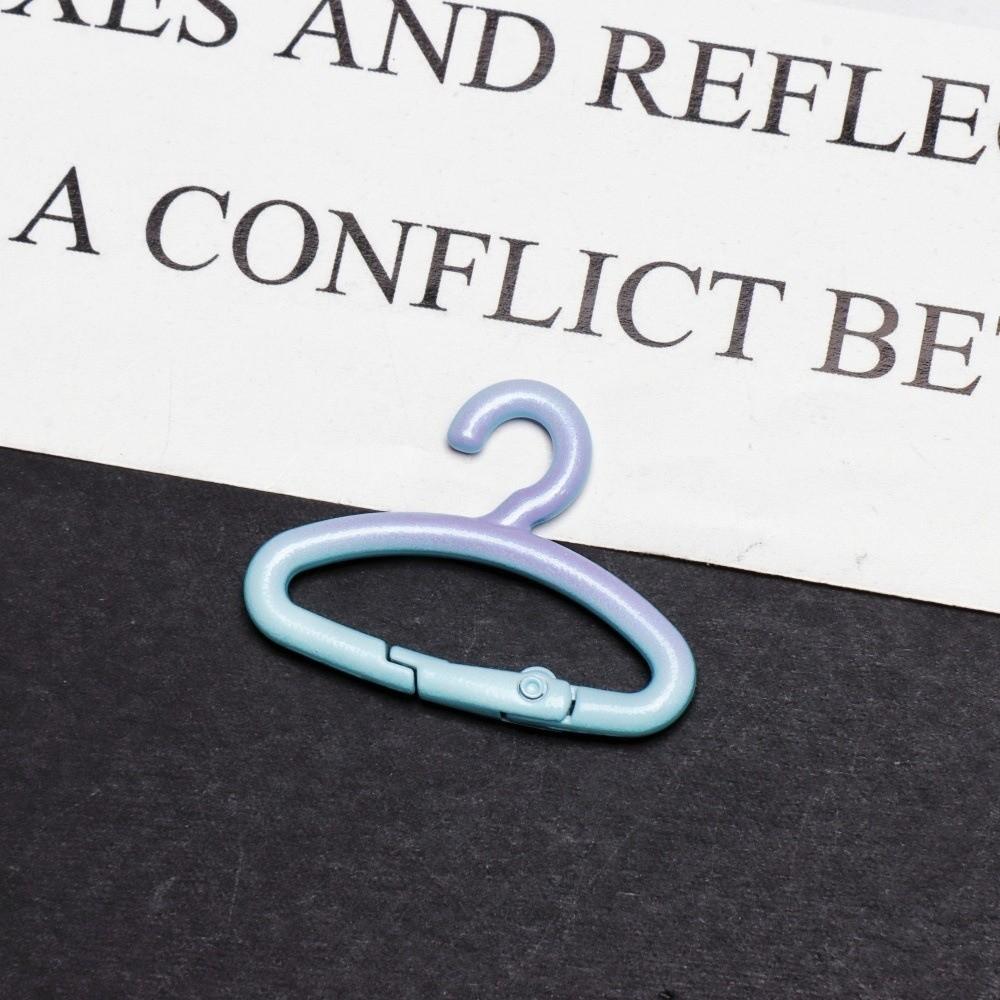 5Pcs Colorful Spring Hook Keychain Gradient Connecting Clasp Keychain Clasp Schoolbag Accessories Blue purple