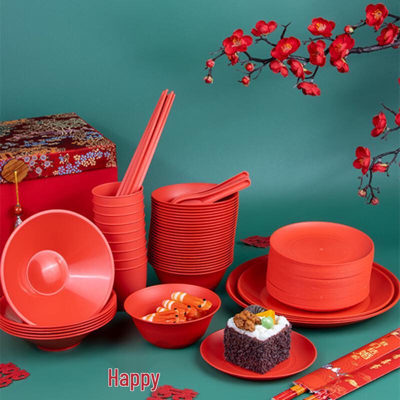 CHULV Red Plum Blossom Wedding Disposable Chopsticks