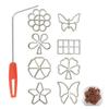 5pcs Biscuit Rosette Mold Iron Maker Waffle Alloy Frying Snack Mold Funnel Cookie Bake Mold Bunuelo Mold with Handle Baking Tool
