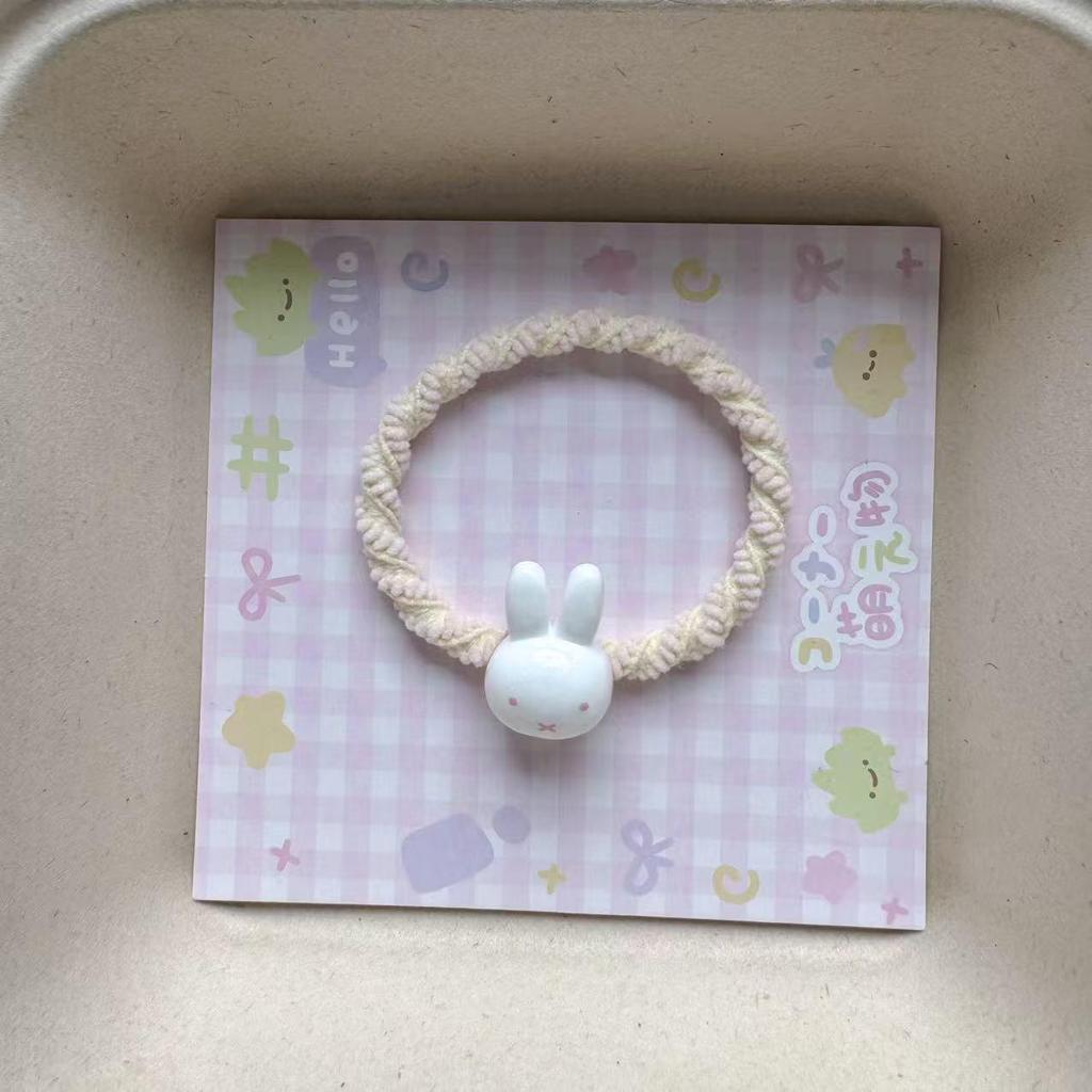 Miffy Macaron Hair Tie: Adorable, High-Elasticity, Durable Ponytail Scrunchie